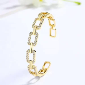 Chain Shape Hemicyclic Semi-Ring Waterproof Bracelet Bangle