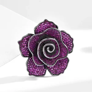 Children’s Rhinestone Flower Zinc Alloy Claw Setting Brooch Hijab Pins for Weddings and Engagements