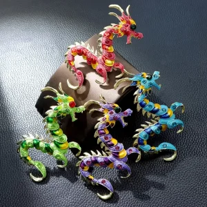 Chinese Dragon Zodiac Brooch Pin, 5 Colors, Large