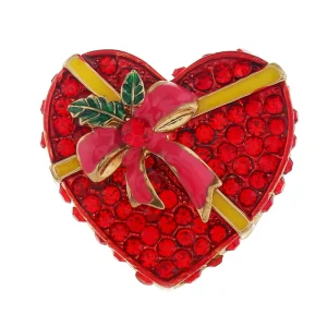 Christmas Drip Glaze Inlaid Zircon Brooches for Women