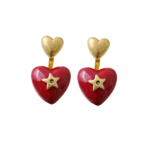 Classic Star Heart Charm Earrings