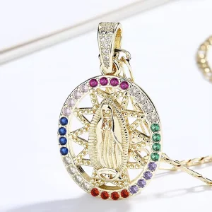 Colorful Fine Delicate Catholicism Virgin Mary Customizable Jewelry Pendants & Charms for Necklace for Women