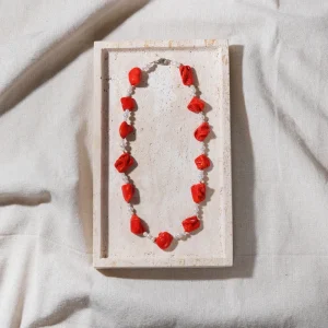 Copper 18K Gold-Plated Natural Freshwater Pearl Shell Bohemia Style Beaded Necklace for Women’s Anniversary
