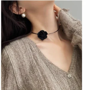 Copper Flower Natural Stone Choker Necklace for Women