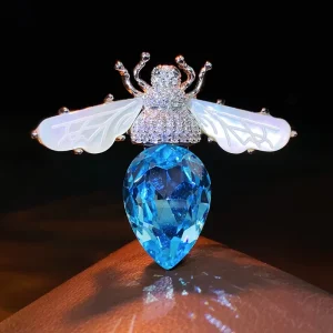 Copper Zircon Dragonfly Brooch Pin