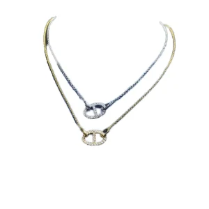 Copper and Silver-Plated Unisex Butterfly Pendant with Micro-Inlaid Cubic Zirconia