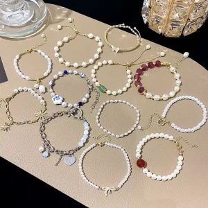 Couples’ Pearl Beaded Bracelets Gift Designer Bangle Temperament Charms Ladies Bracelets