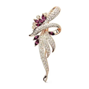 Created Crystal Vintage Flower Brooch Pin for Women