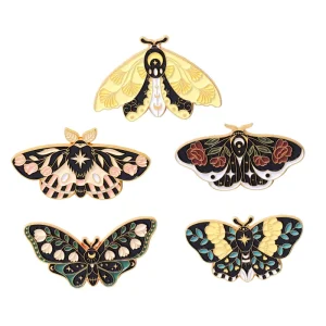 Creative European Style Butterfly & Moth Enamel Pin Set Colorful Insect Metal Brooch Collection Apparel & Scarf Accessories