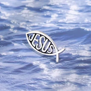Creative Geometric Silver Fish Enamel Pin Metal Brooch Collection Minimalist Apparel Accessories