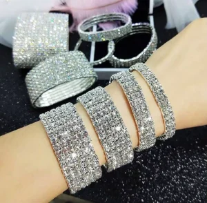 Crystal Beaded Flexible Stackable Women’s Bracelets