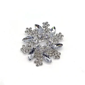 Crystal Flower Brooch Pin for Wedding Parties