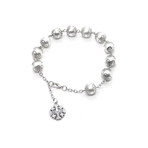 Crystal Muslim Catholic Prayer Pearl Stainless Steel Rosary Bracelet for Women