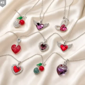 Crystal Pendant Zircon Charm Necklaces in Various Colors and Styles for Women