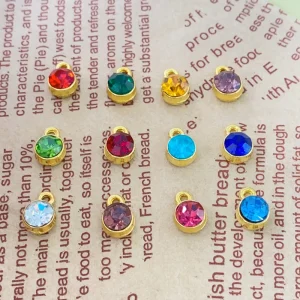 Crystal Stainless Steel Rhinestone Birthstone Charms Pendants for Jewelry Making DIY Necklace Bracelet Accessories