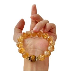 Crystal and Rhinestone Ball-Shaped Beaded Bracelet for Women
