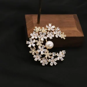 Cultured Pearl Brooch Gold Plated