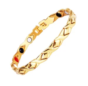 Custom 316L Stainless Steel Unisex Classic Chain Link Bracelet with Germanium Negative Ions and Far Infrared