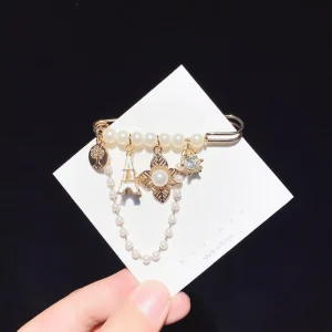 Custom 3D Embossed Logo Zinc Alloy Safety Pin with Laser-Cut Edge for Hijab, Scarves, and Suits