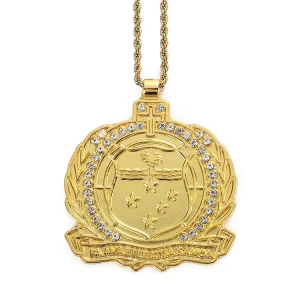 Custom 3D Logo Natural Stone Diamond Gold Pendant Necklace