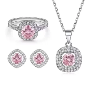 Custom 3D Zirconia Stud Earrings 925 S925 Sterling Silver Jewelry Set with Natural Diamond for Women