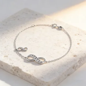 Custom 925 Silver Platinum Plated Bracelet with Zircon for Women