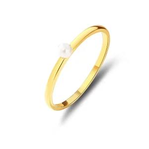 Custom 925 Sterling Silver 18K Pearl Wedding Rings for Women