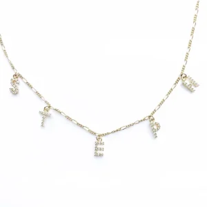 Custom 925 Sterling Silver Dora Name CZ Diamond Name Necklace