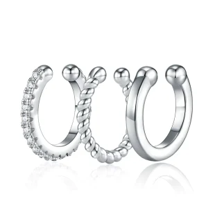 Custom 925 Sterling Silver Three Piece Moissanite Ear Cuff Set for Jewelry Brands