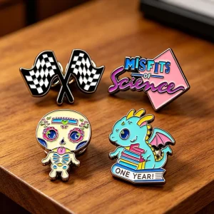 Custom Cartoon Logo Hard and Soft Enamel Lapel Pins for Hats Clothes