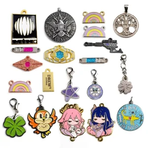Custom Cartoon Metal Enamel Pendant Chain Charms