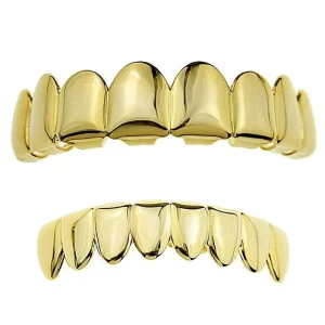 Custom Copper 8-Tooth Top and Bottom Hip Hop Grillz