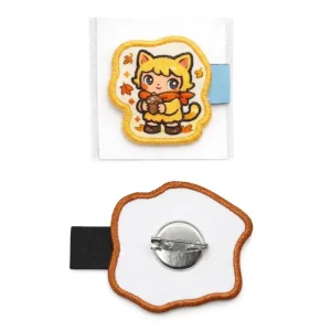 Custom Cute Cartoon Embroidery Pin Badge Kawaii Animal Fabric Brooch Safety Pin Backing Applique for Kid Bag Hat Clothing