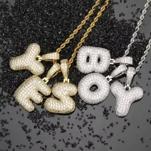 Custom Diamond Iced Out Alphabet Letter Hip Hop Pendant