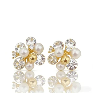 Custom Diamond-Studded Pearl Stud Earrings
