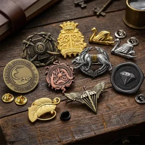 Custom Embossed 3D Logo Letter Metal Lapel Pin Badge Gold Silver Souvenir Pins for Caps or Hats