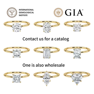 Custom GIA IGI CVD HPHT Lab Grown Diamond 10K 14k 18k Solid Gold White Gold Rings Wedding Engagement Ring Jewelry for Women
