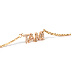 Custom Gemstone Moissanite Initial Name Pendant Necklace for Women