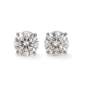 Custom IGI Certified Lab-Created Diamond Stud Earrings White Gold