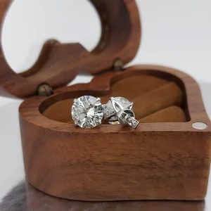Custom Lab Diamond Stud Earrings White Gold