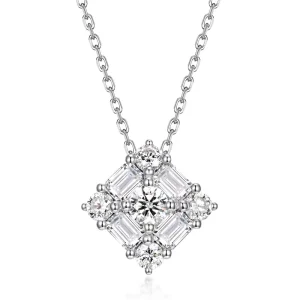 Custom Lab-Grown Diamond Pendant Necklace for Women White Gold D Color Pt950