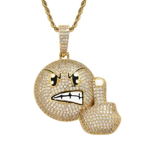 Custom Logo 925 Silver Gold-Plated Crystal Pendant Necklace