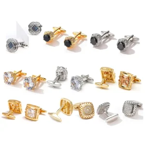 Custom Logo Men’s Stainless Steel French Cufflinks, Tie Bar and Tie Clip Set