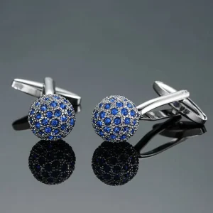 Custom Metal Crystal Gold Shirt Cufflinks for Women and Men