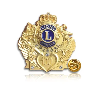 Custom Metal Lapel Pin Logo Lion Club Brooch Badge Hat Pin