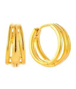 Custom OEM 925 Sterling Silver 18k Gold Plated Round CC Huggie Hoop Stud Earrings