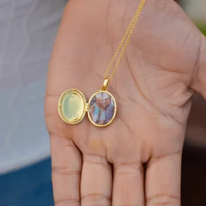 Custom Photo Locket Necklace Oval Women Picture Locket Necklace