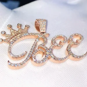 Custom Silver Letter Name Pendant Charms