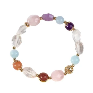 Custom Stone Bead Bracelet with Healing Stones and Crystals Women’s Semi-Precious Bracelet