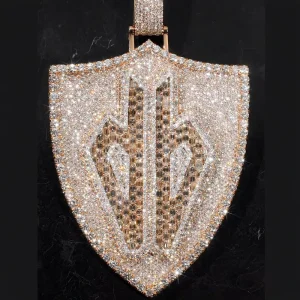 Custom VVS Moissanite Yellow Gold 925 Sterling Silver Iced-Out Pendant for Men